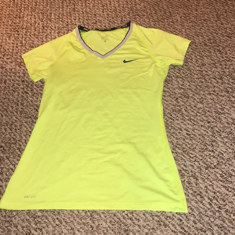 Nike pro neon dri fit shirt